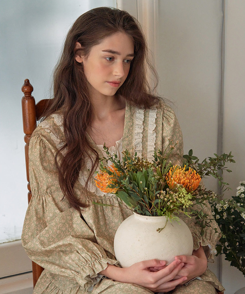 [ULLALA] Moella Long Sleeve PJ Set - Vintage Green