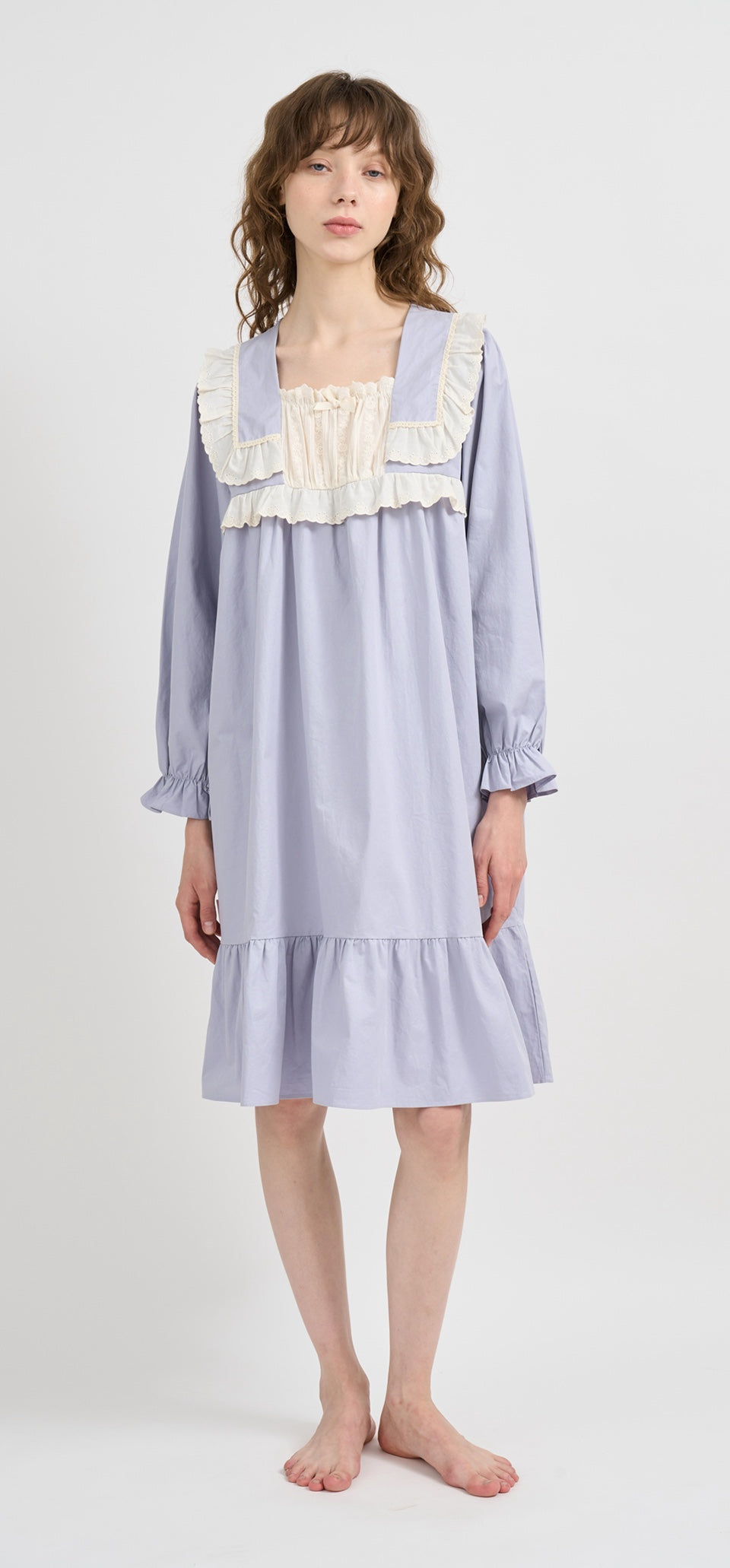 [ULLALA] Dallen Long Sleeve Nightdress Lavender