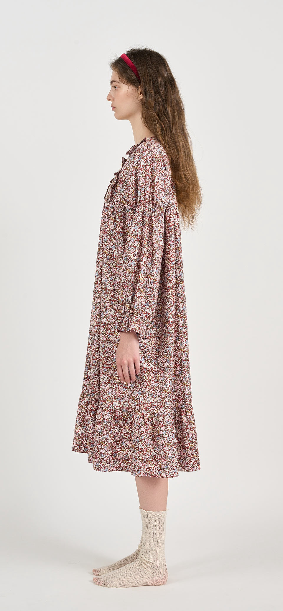 [ULLALA] Henné Long Sleeve Nightdress Red