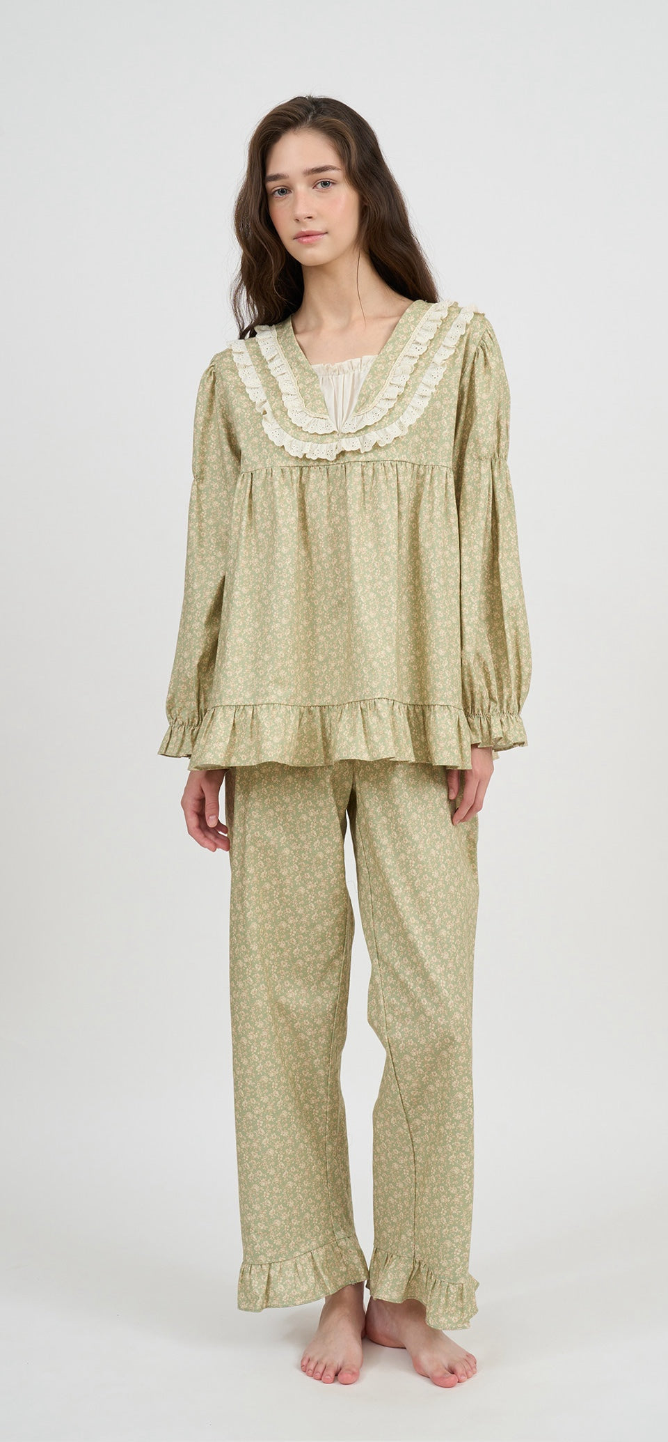 Moella Long Sleeve PJ Set - Vintage Green