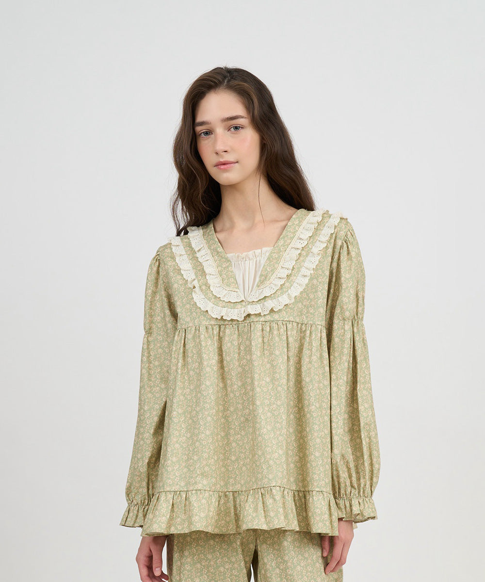 Moella Long Sleeve PJ Set - Vintage Green