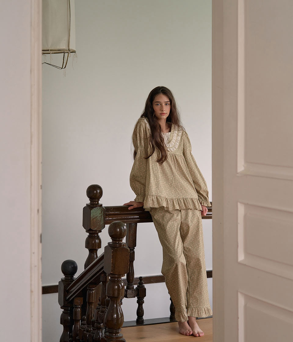 Moella Long Sleeve PJ Set - Vintage Green