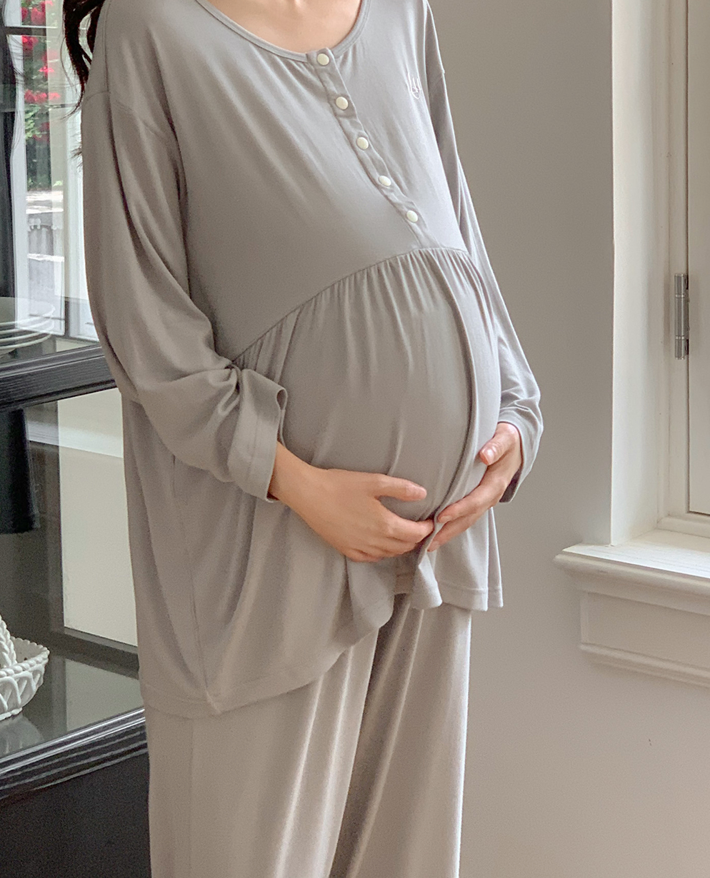 Maternity-Friendly Loungewear - Grey