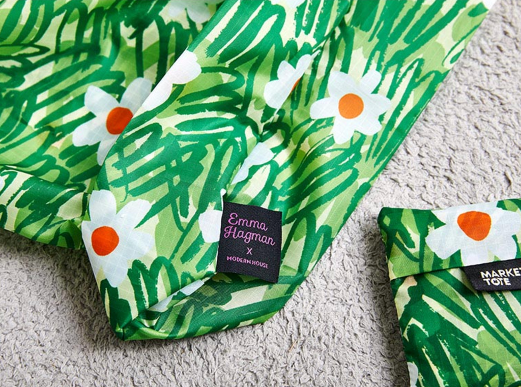 [MODERN HOUSE] Daisy Green Eco Tote - Recycled Fabric