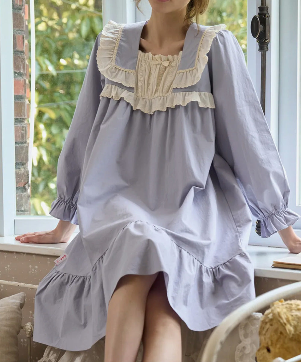 [ULLALA] Dallen Long Sleeve Nightdress Lavender