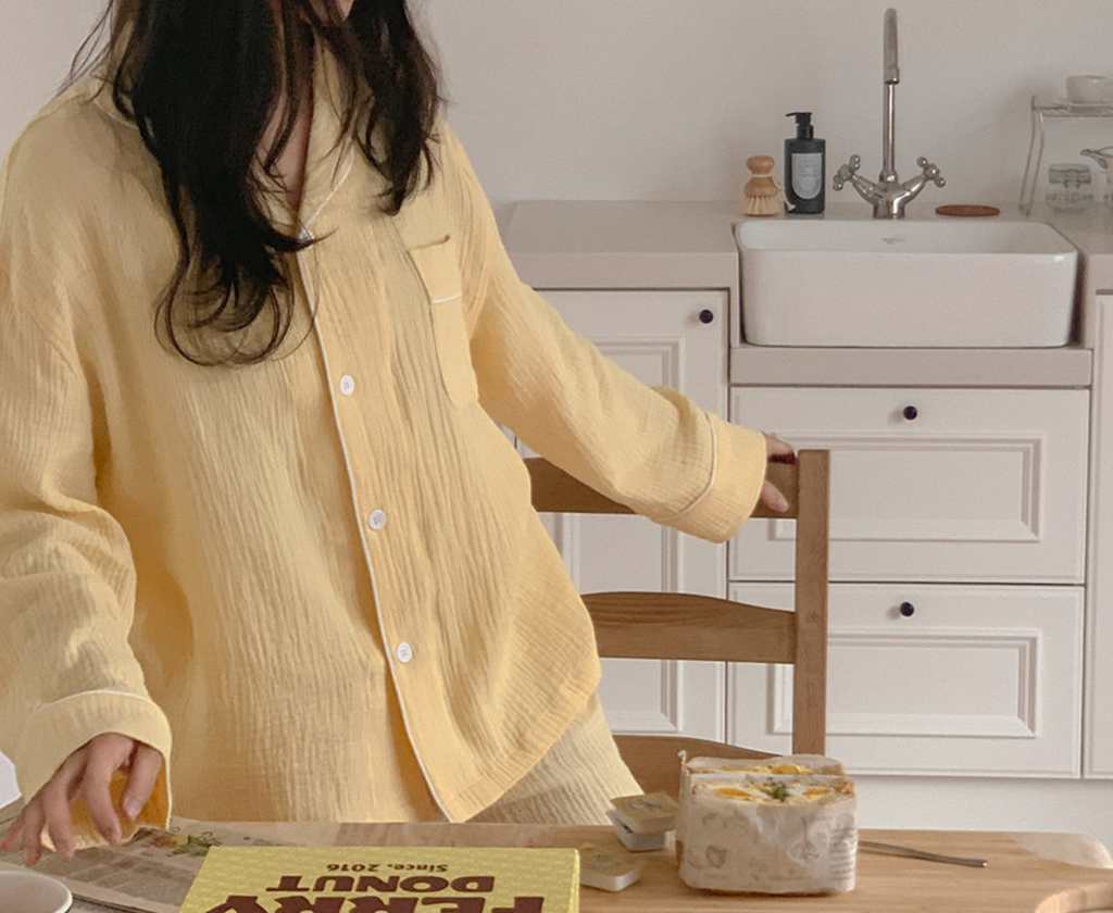 Cloud Days Cotton PJ Set  - Yellow